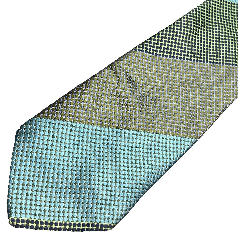 Gene Meyer NY No 23 Exclusive Silk Tie Stripe Polka Dot X Long Vintage 90s Men
